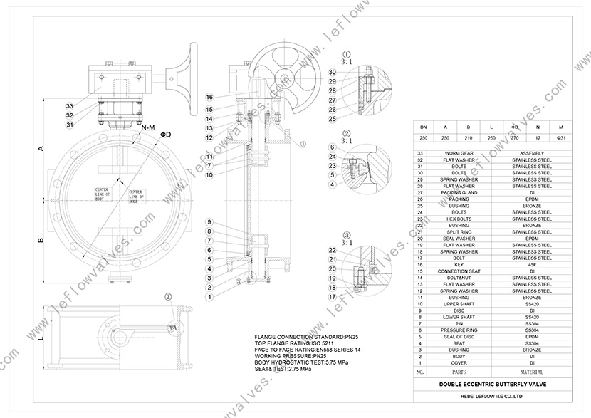 2-Offset Butterfly Valve Design Drawing